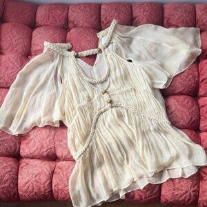 Isabel Marant Cream Blouse with Braided Details